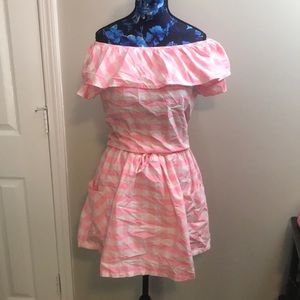 Pink and White 2pc Shirt and Skirt